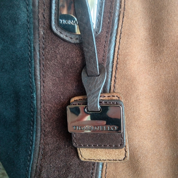 Tignanello bucket bag leather and suede purse - Picture 3 of 9